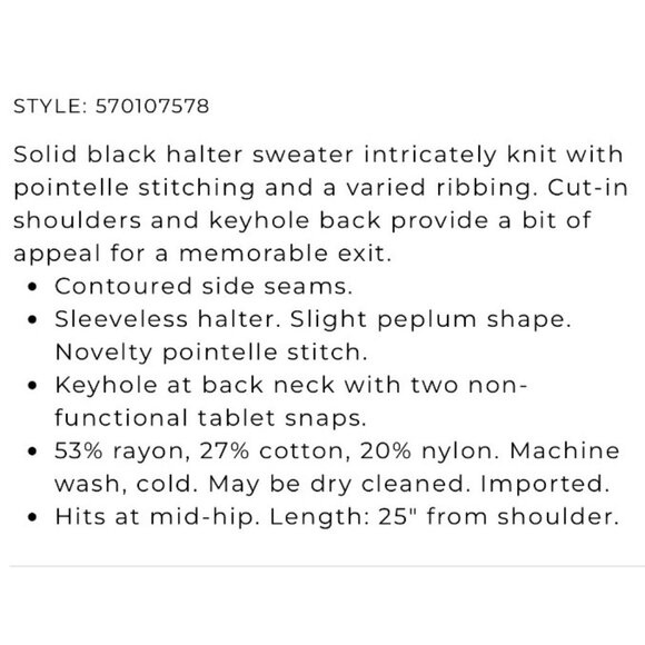 WHBM Top Medium M Washable Stretch Black Textured Sleeveless Washable - Picture 7 of 9